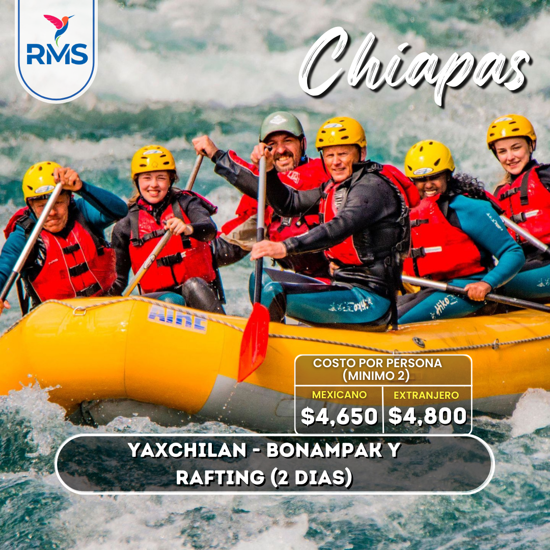 Yaxchilan, Bonampak, Rafting en Selva Lacandona 2 días